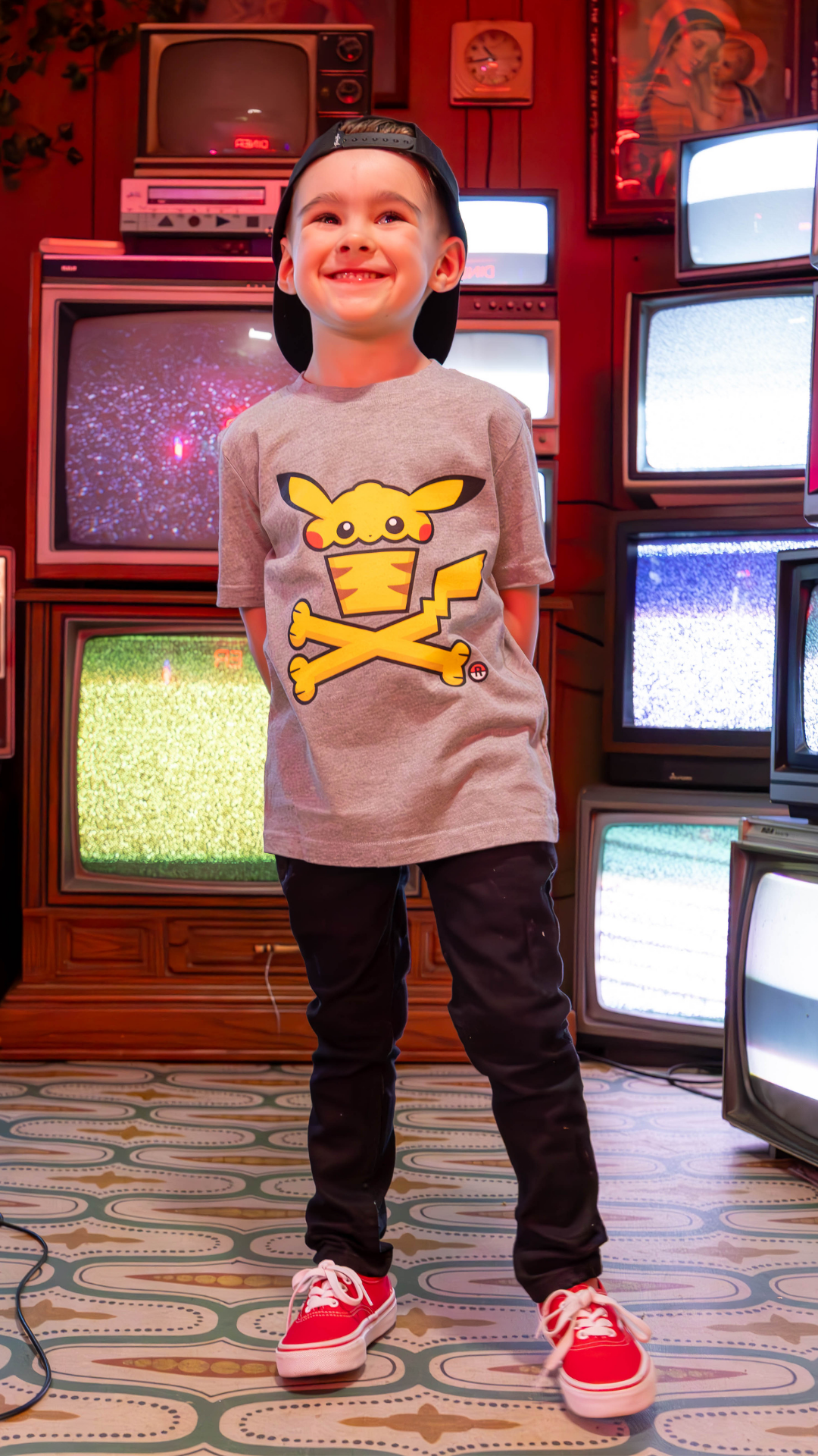 Kids Peekaboo Crossbones Short Sleeve Premium Tee