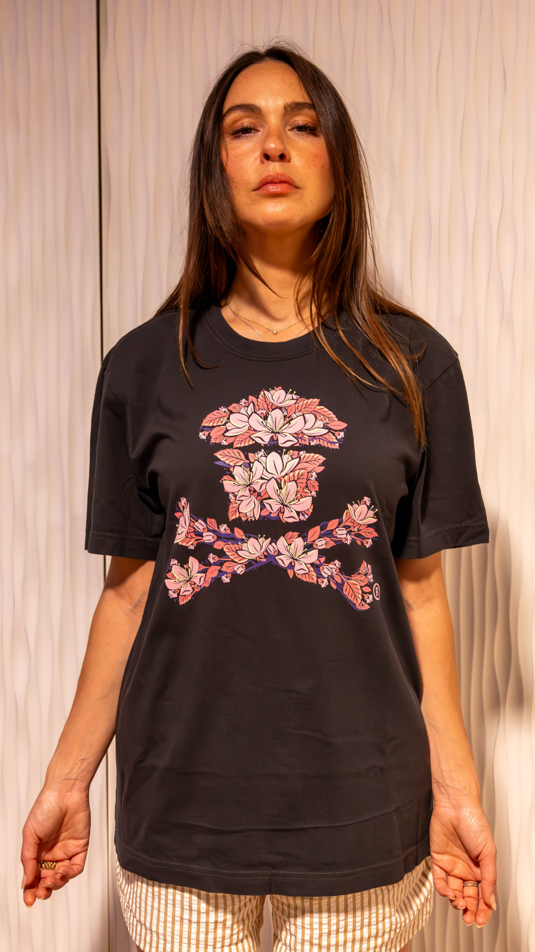 Men's Cherry Blossom Crossbones Short Sleeve Premium Tee