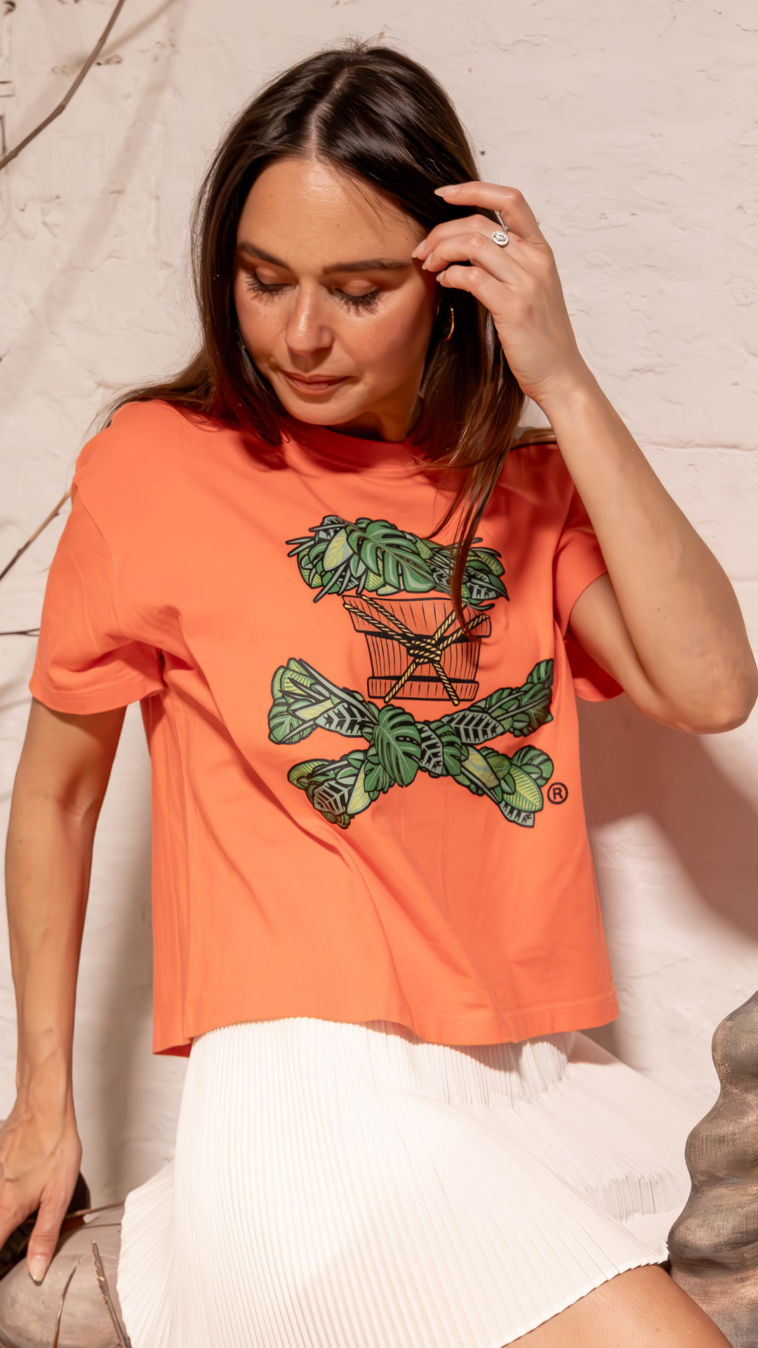Women's Boxy Houseplant Crossbones Short Sleeve Premium Tee