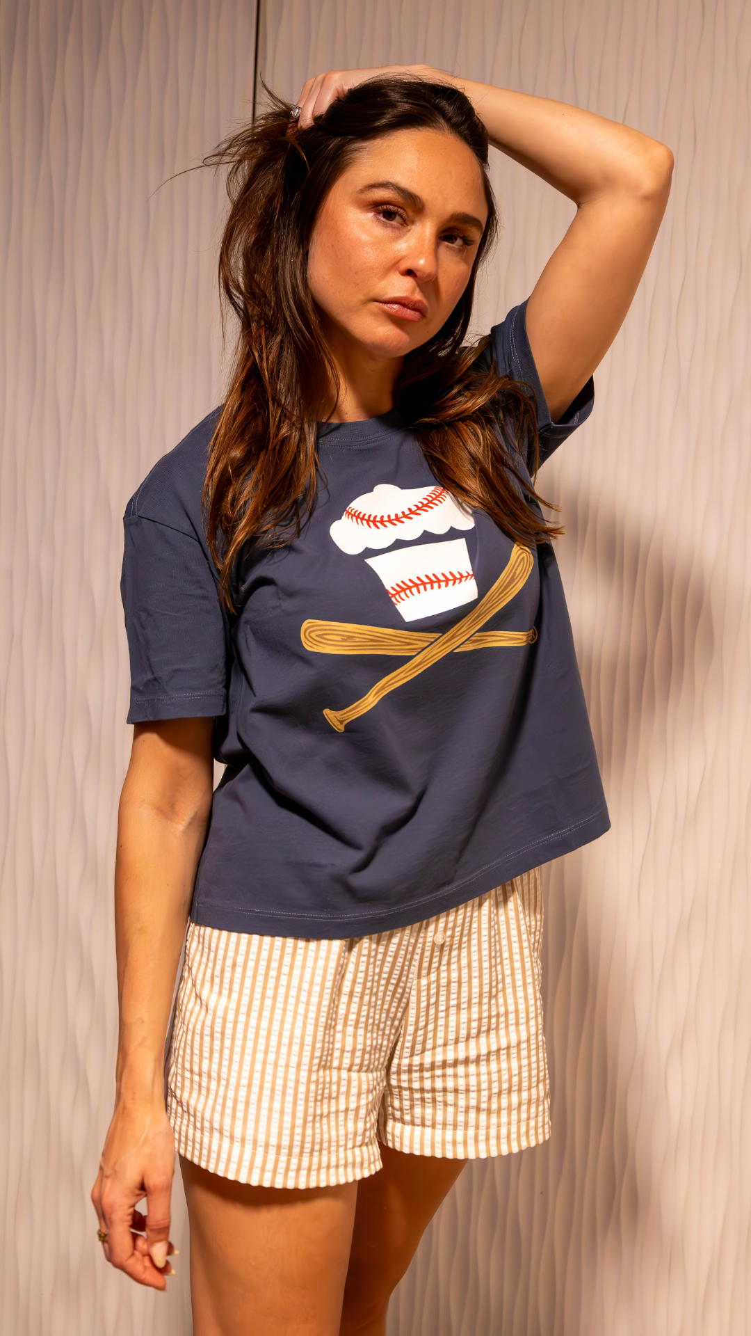 Women's Boxy Baseball Crossbones Short Sleeve Premium Tee