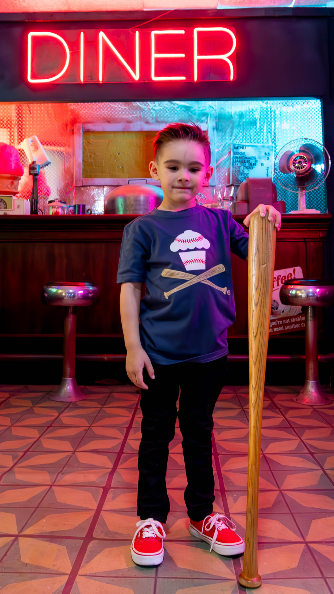 Kids Baseball Crossbones Short Sleeve Premium Tee