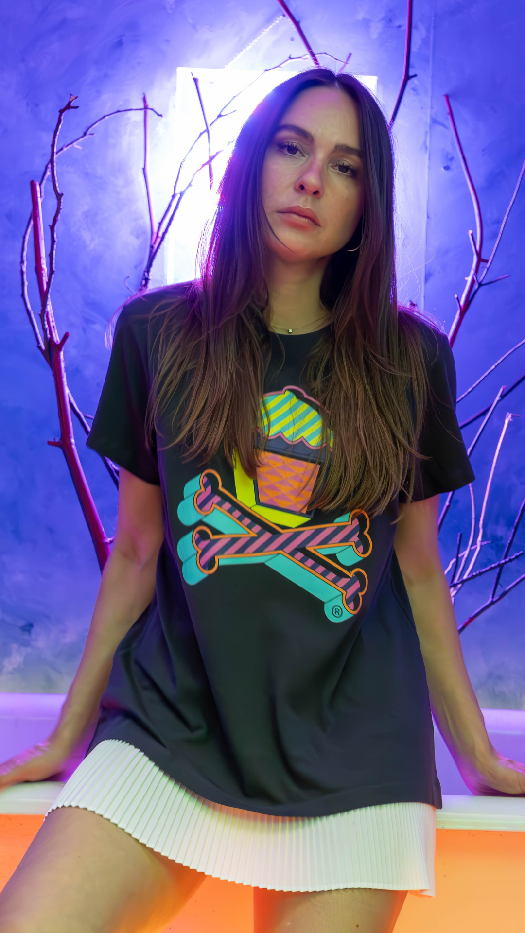 Womens Retro Crossbones Short Sleeve Premium Tee