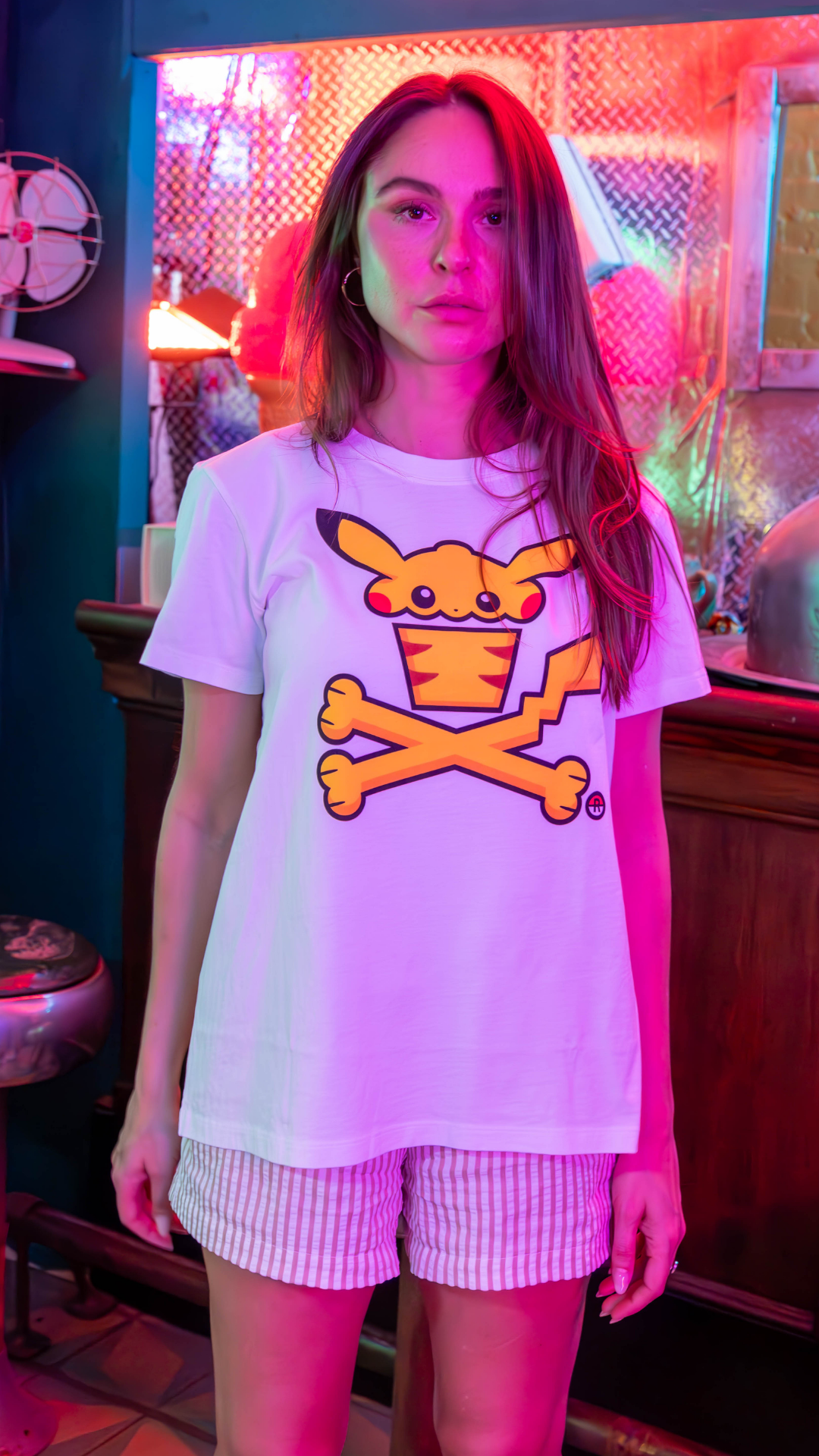 Womens Peekaboo Crossbones Short Sleeve Premium Tee