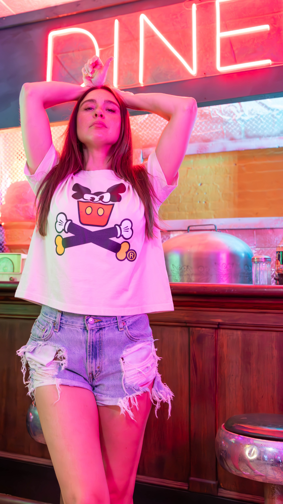 Women's Boxy Magical Mouse Crossbones Short Sleeve Premium Tee