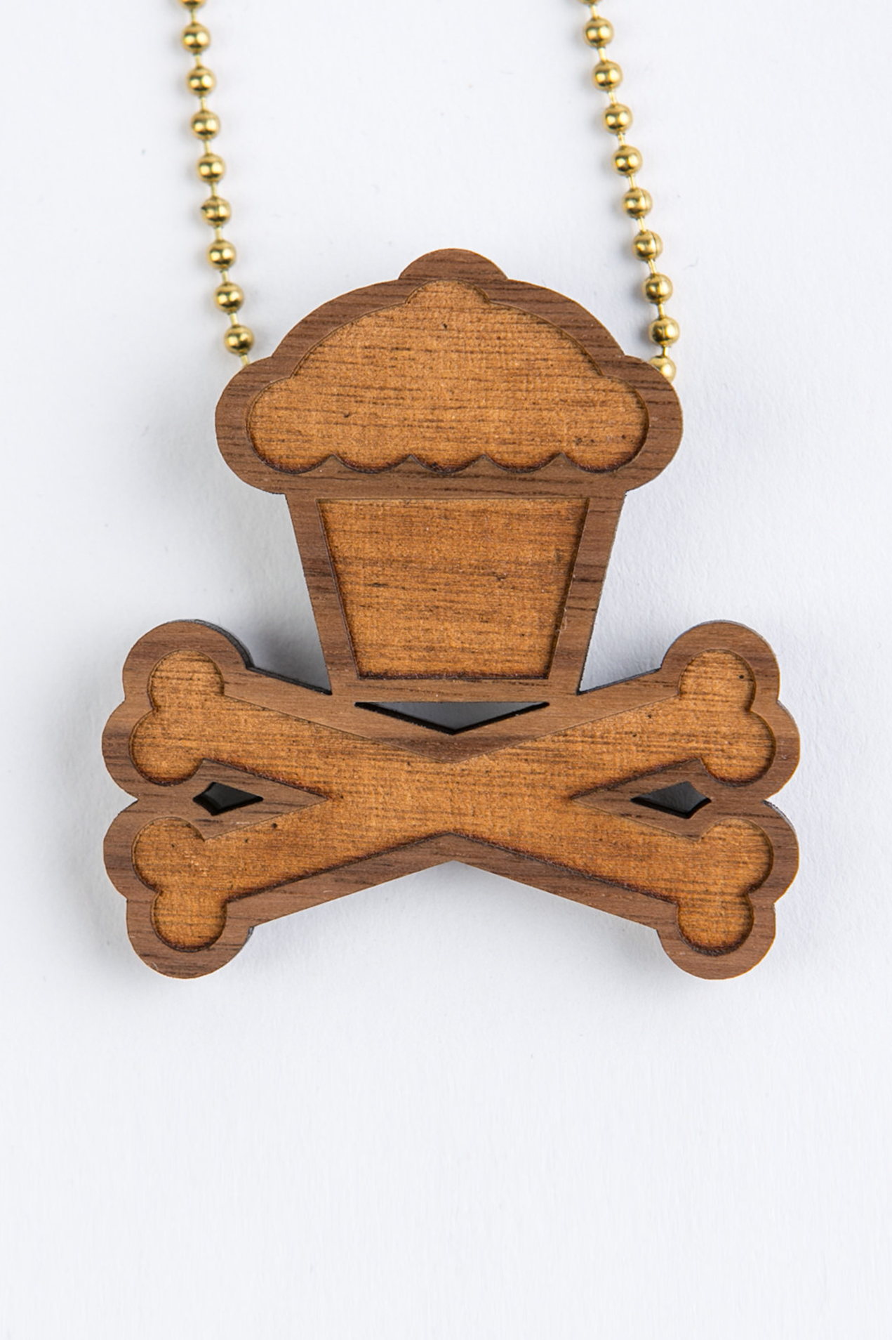 JC Vault - X-Large Wooden Crossbones Pendant Necklace