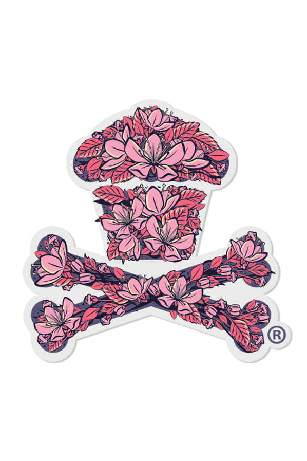 Cherry Blossom Crossbones Tee w/ Sticker