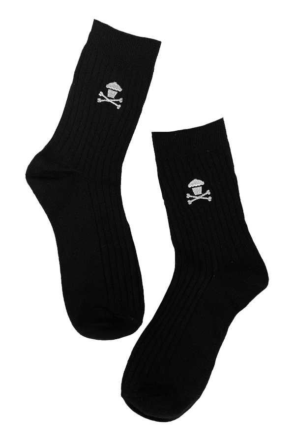 Embroidered Dress Socks - Black