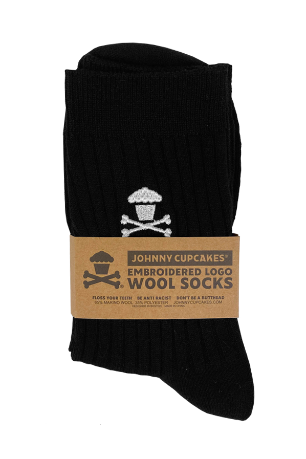 Embroidered Dress Socks - Black