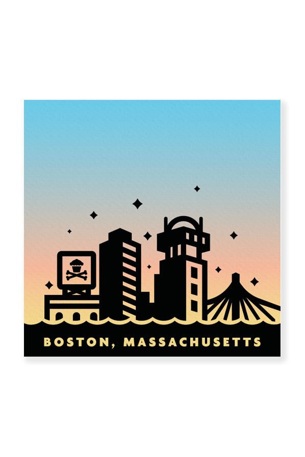 Boston Skyline Ombre Art Print