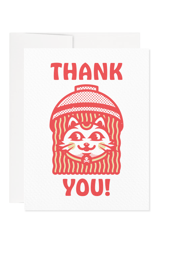 Ramen Cat Thank You Greeting Card
