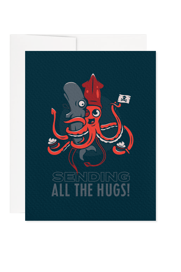 Sending Hugs Squid Greeting Card