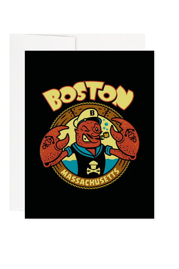 Boston Lobster Tatts Greeting Card
