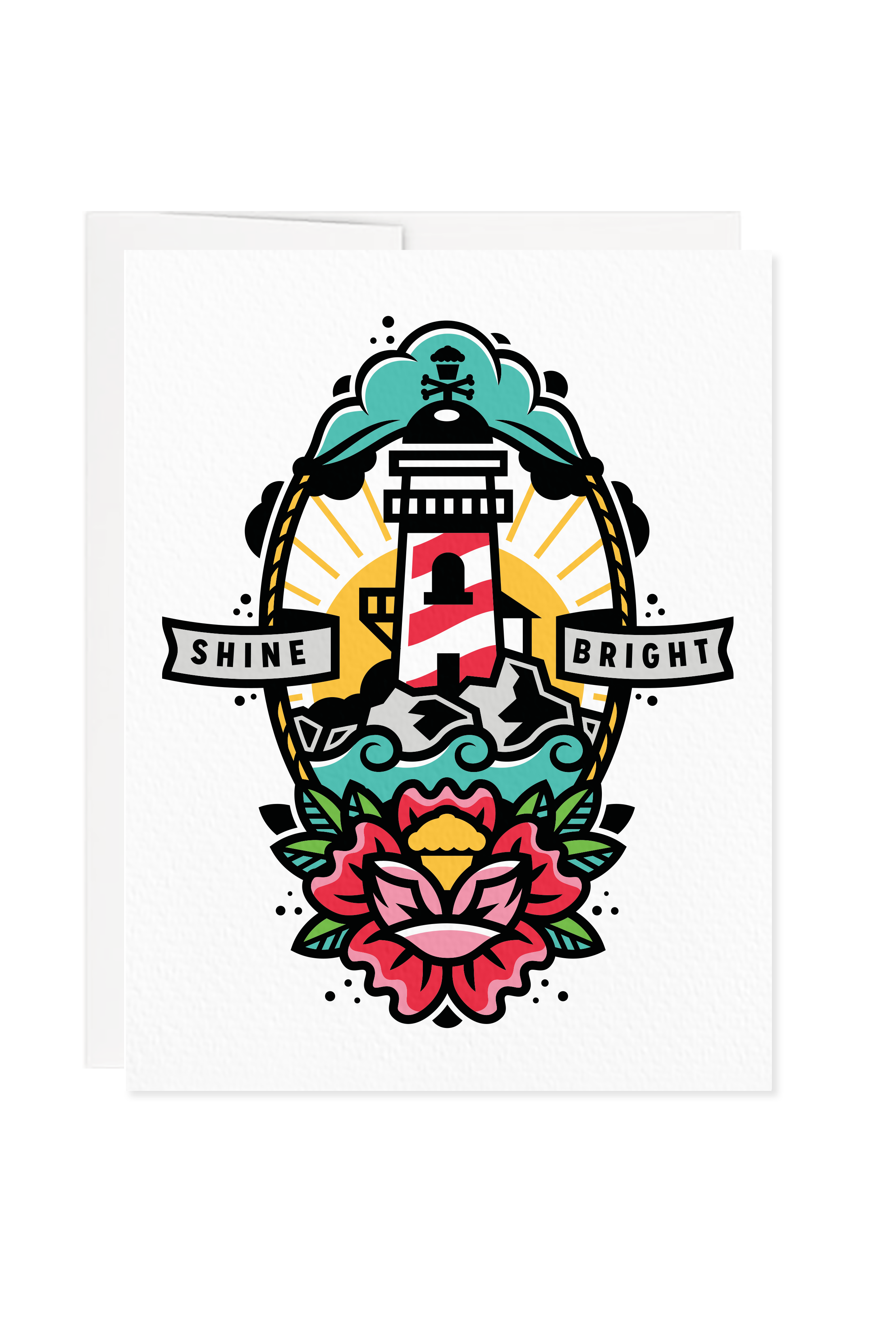 Shine Bright Lighthouse Greeting Card