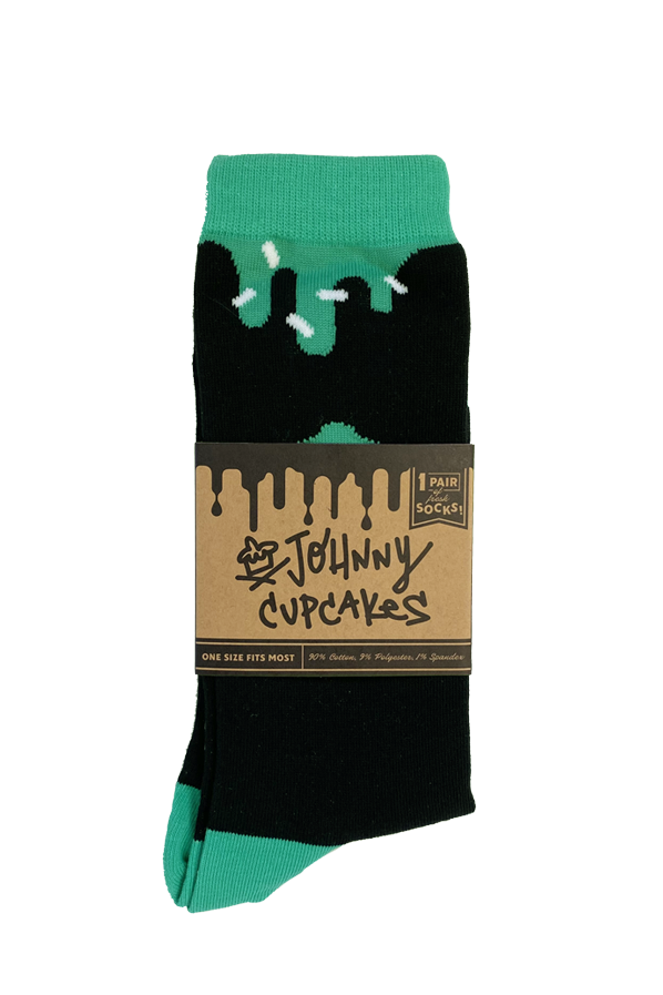 JC Vault - Black / Green Frosting Drip Socks
