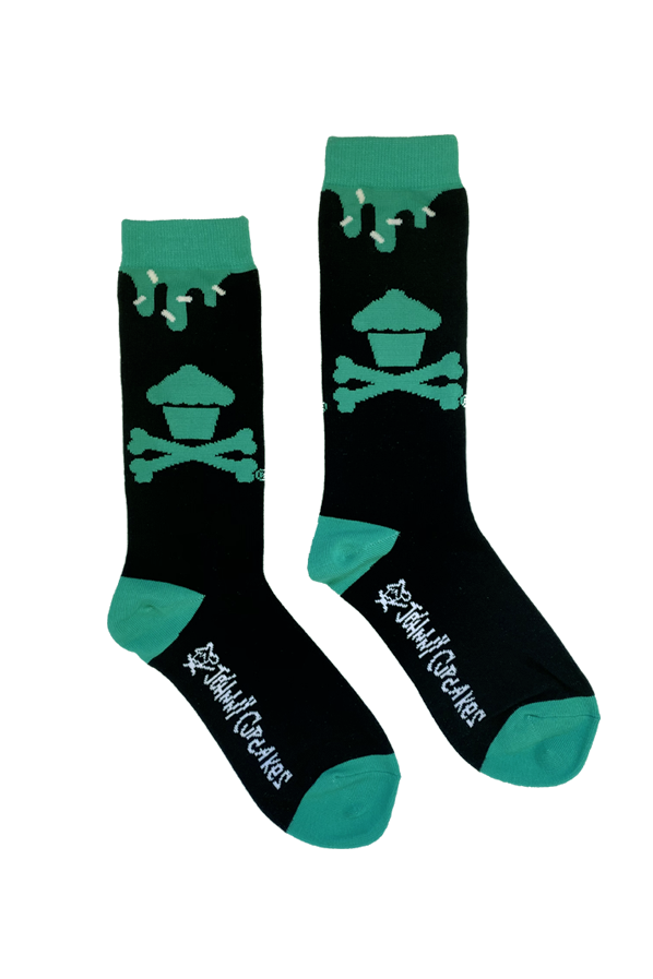 JC Vault - Black / Green Frosting Drip Socks