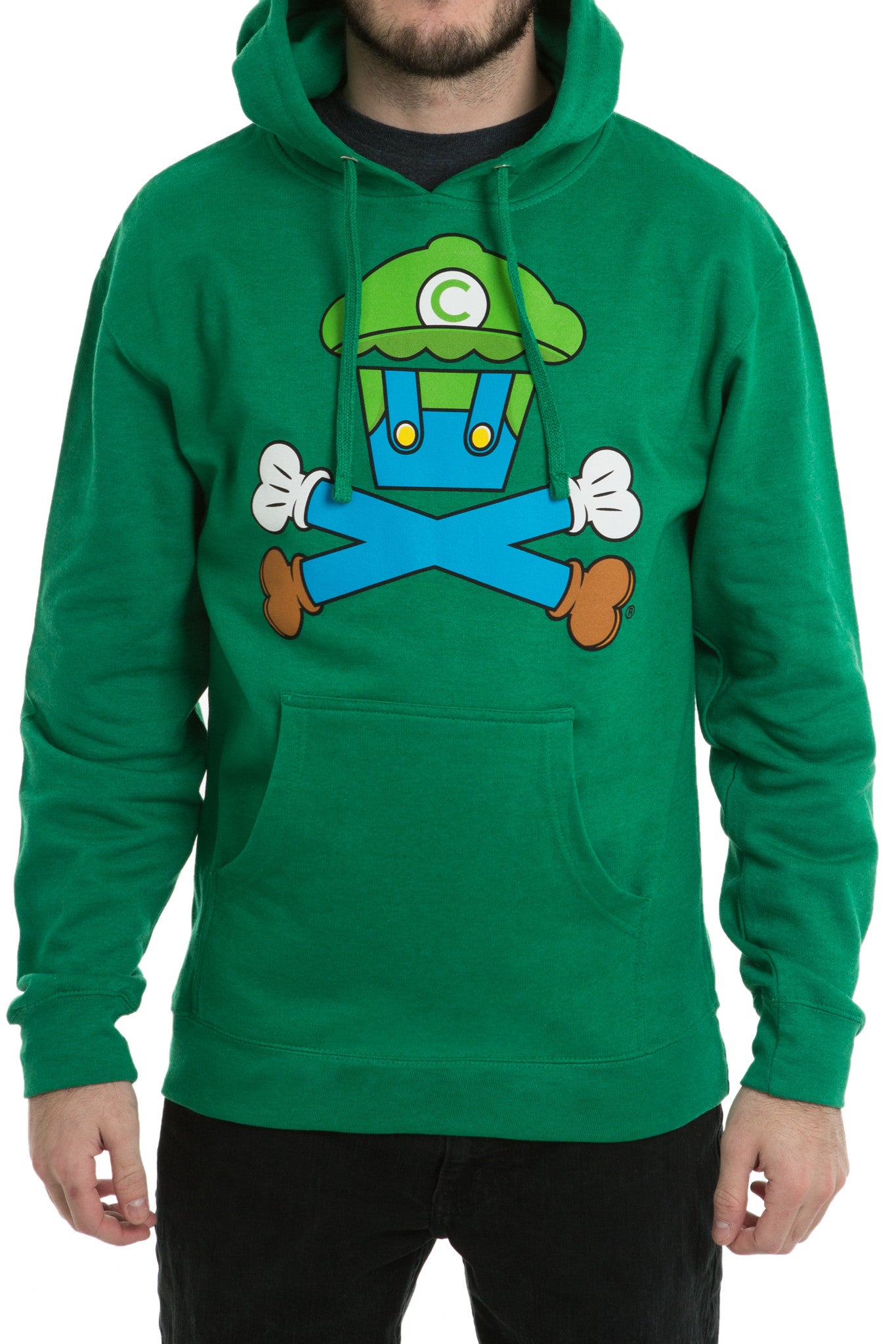 JC Vault - Adult Medium - Green Plumber Crossbones Pullover