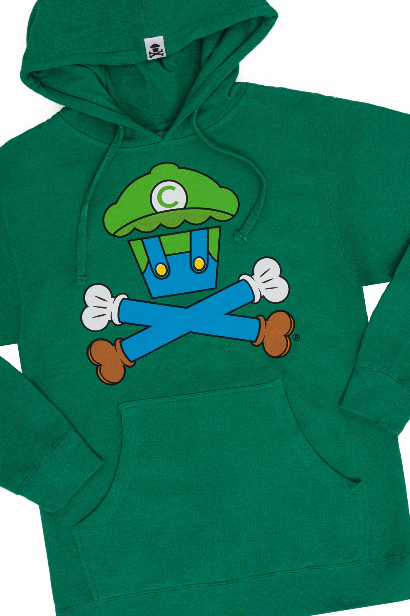 JC Vault - Adult Medium - Green Plumber Crossbones Pullover