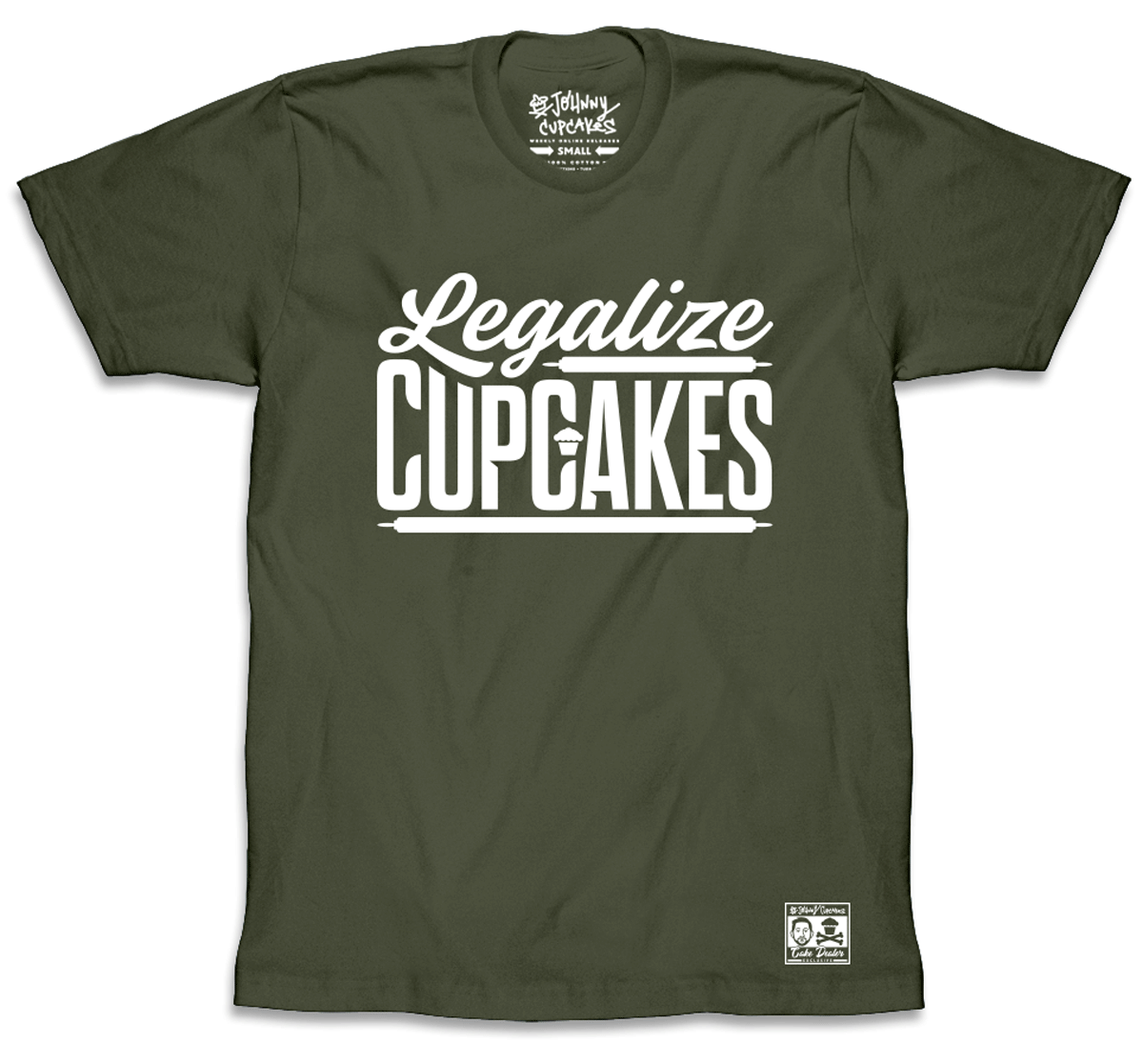 $10 Sale Tee - Legalize Cupcakes Olive (Cake Dealer Exclusive)