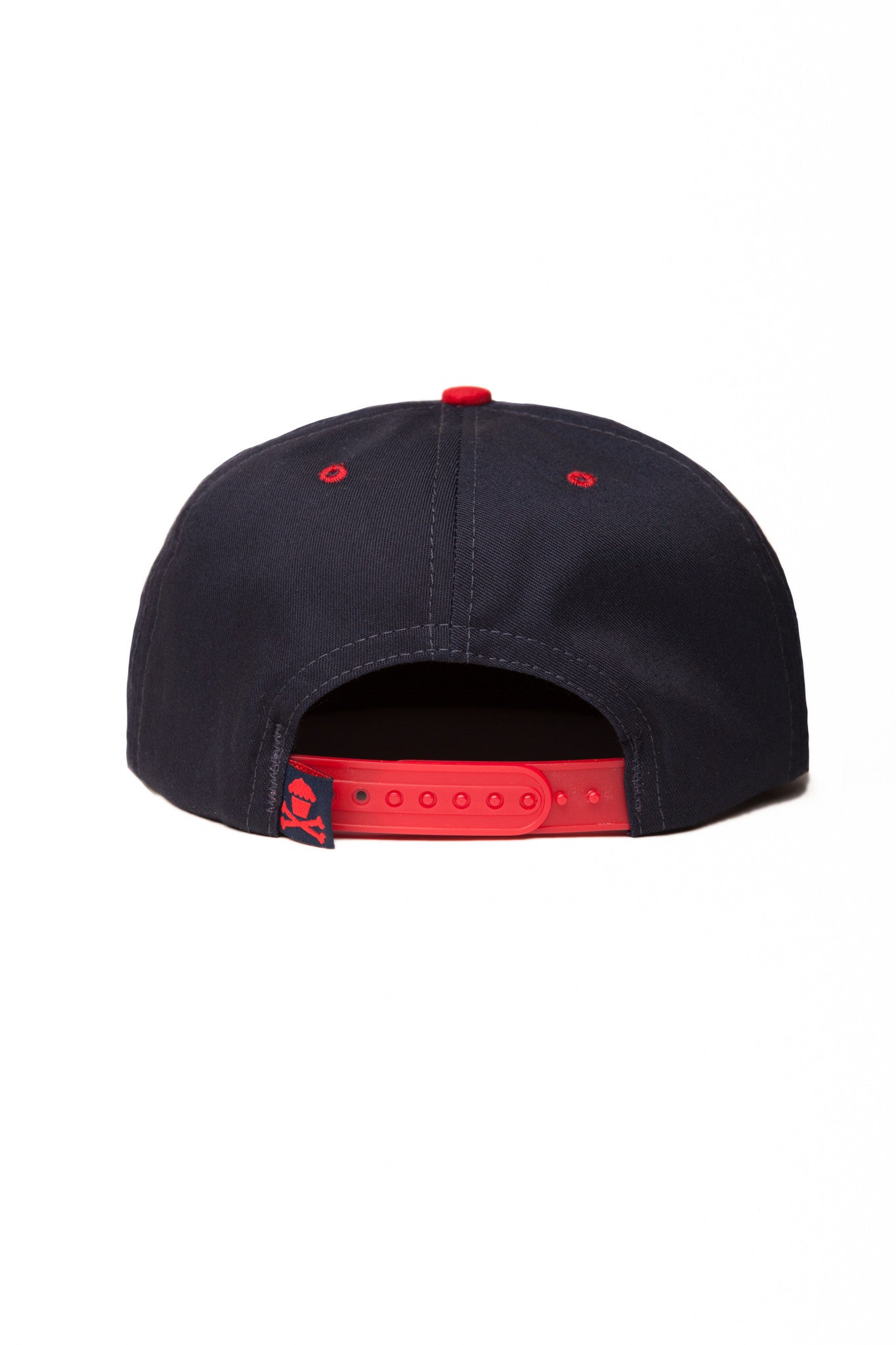 Crossbones Snapback - Navy / Red