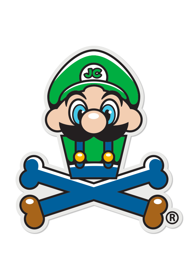 STICKER - Green Plumber Crossbones