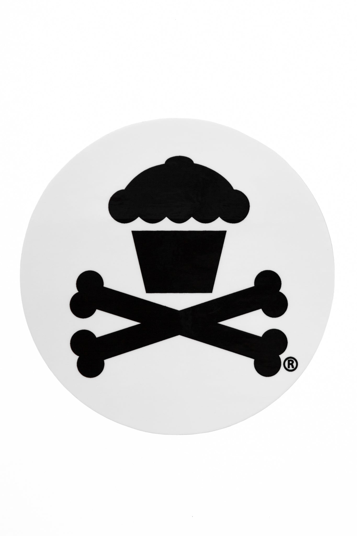 STICKER - Round Crossbones (White)
