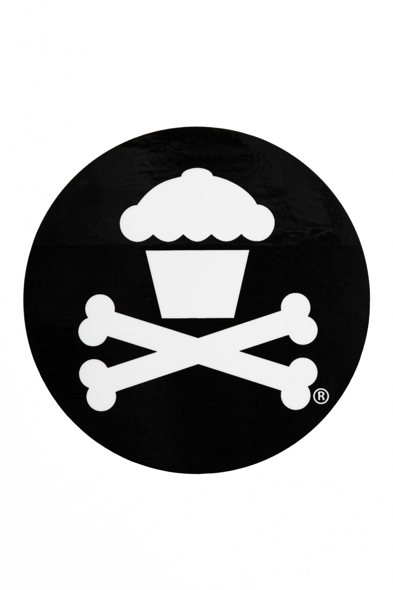 STICKER - Round Crossbones (Black)