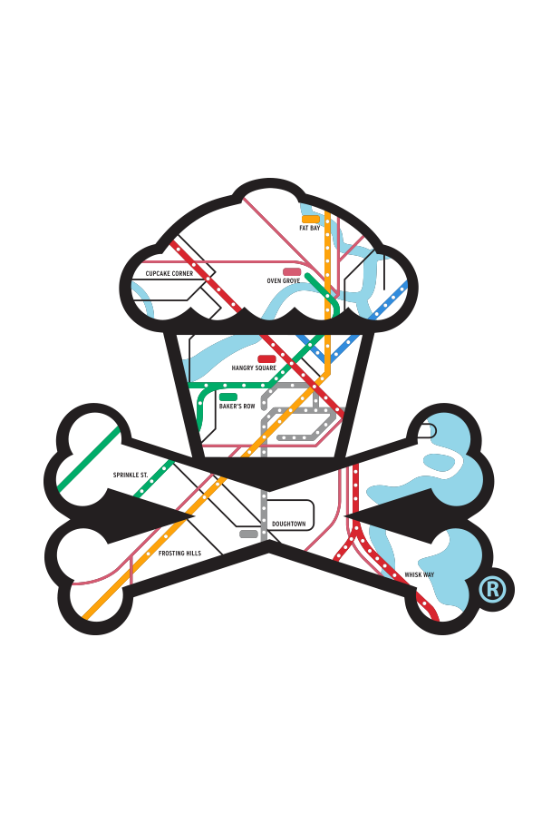 STICKER - Subway Map Crossbones