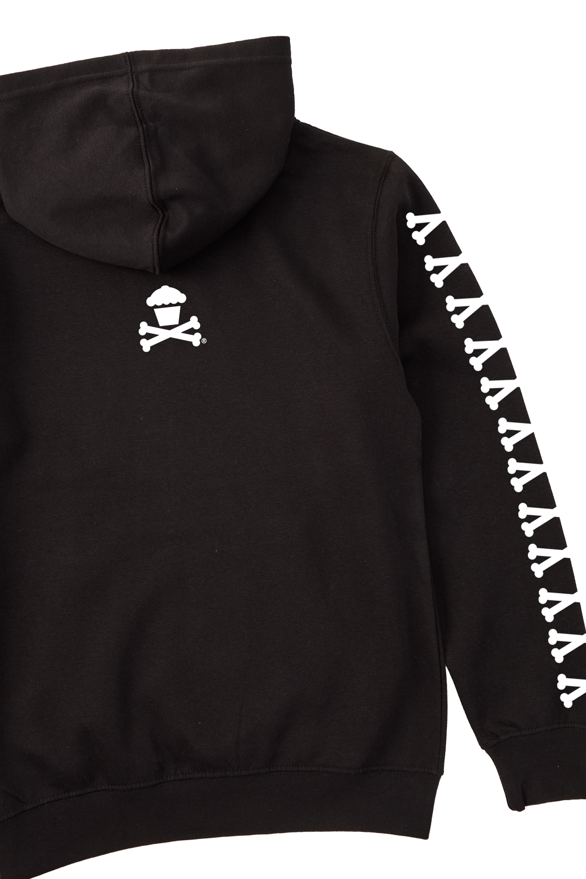 Adult Pullover Sweatshirt - Basic Bones Sleeve (Classic Black)