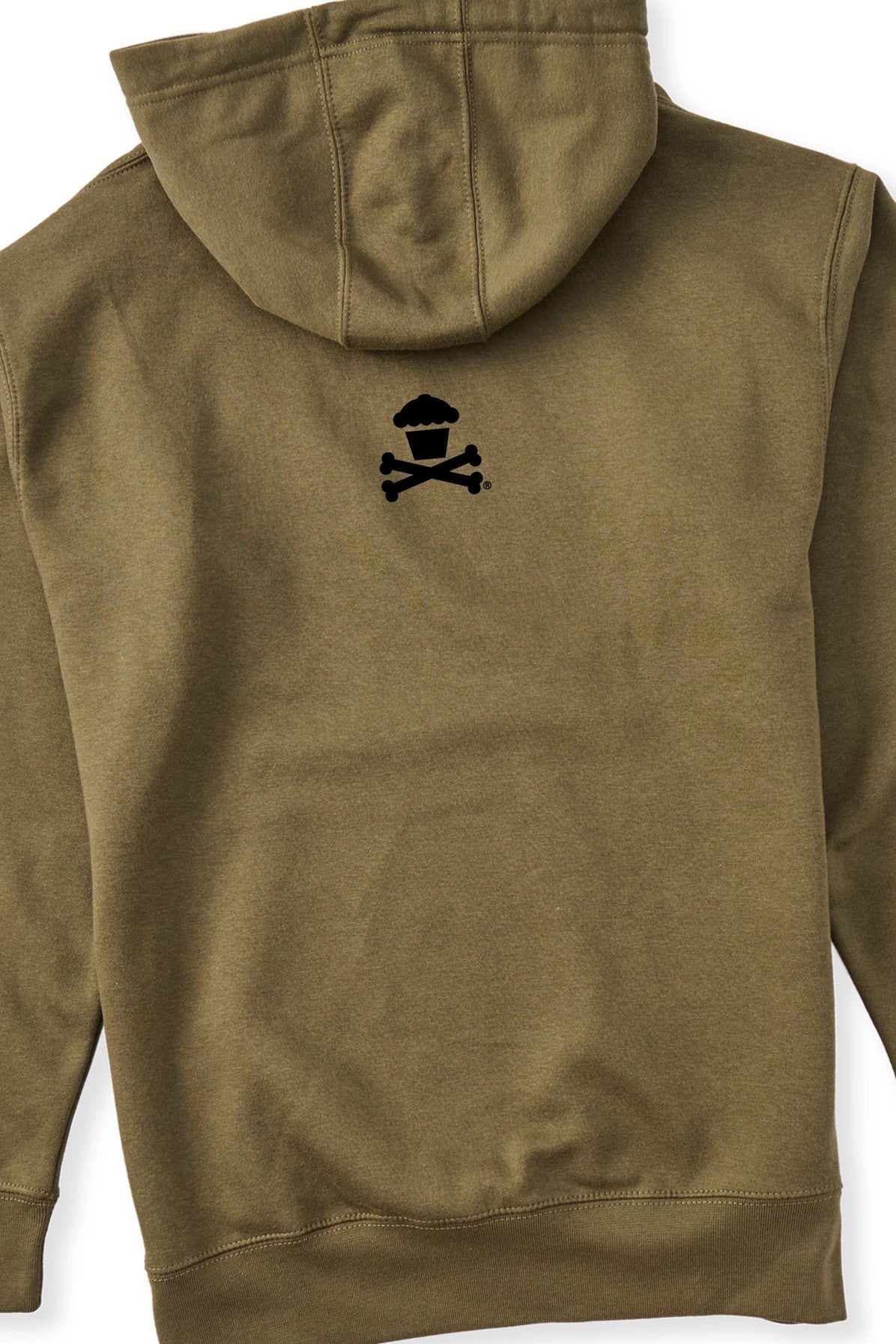 Adult Pullover Sweatshirt - Military Green / Black Crossbones