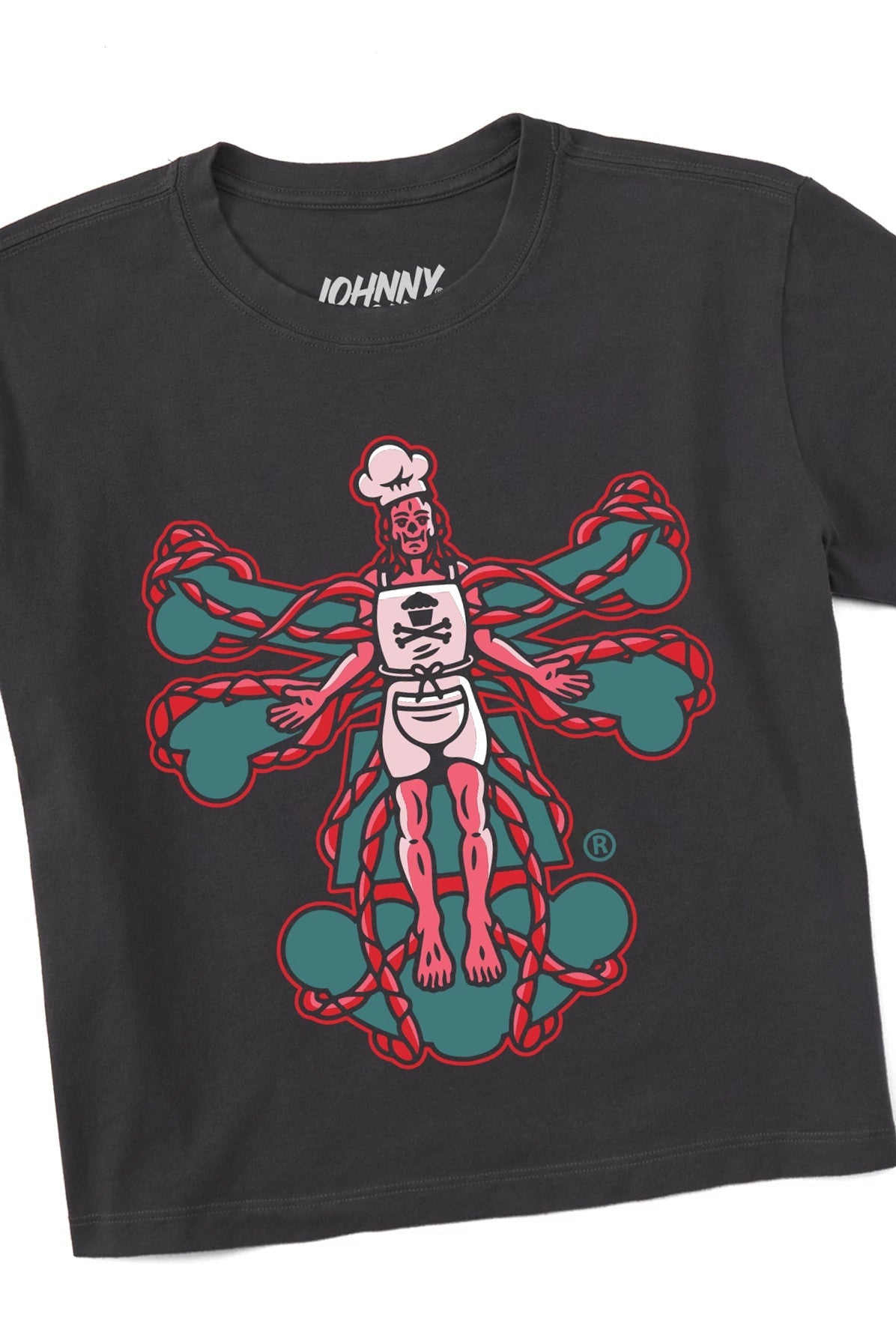 Women's Boxy Upside Down Crossbones Short Sleeve Premium Tee