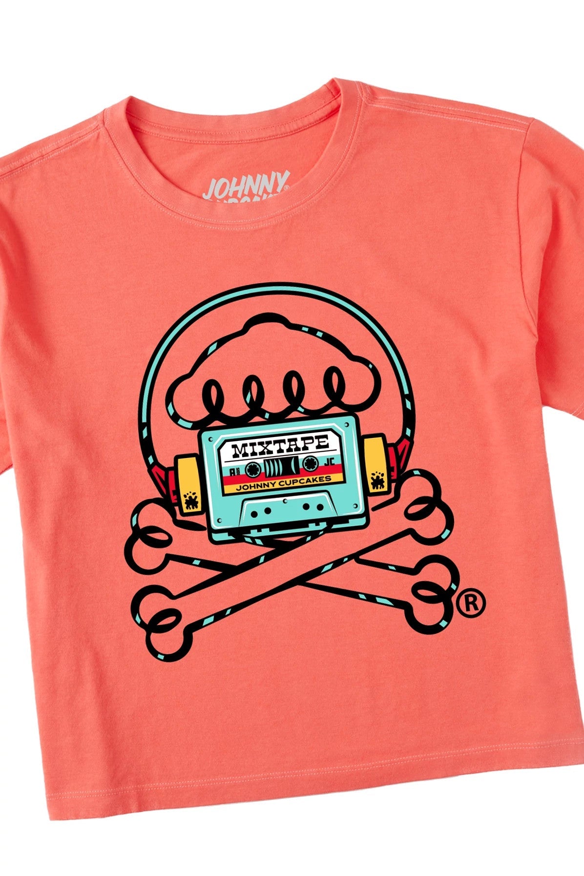 Women's Boxy Cassette Cakes Crossbones Short Sleeve Premium Tee