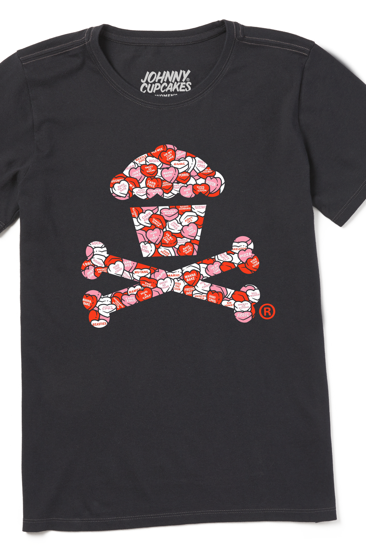 Women's Candy Heart Crossbones Short Sleeve Premium Tee