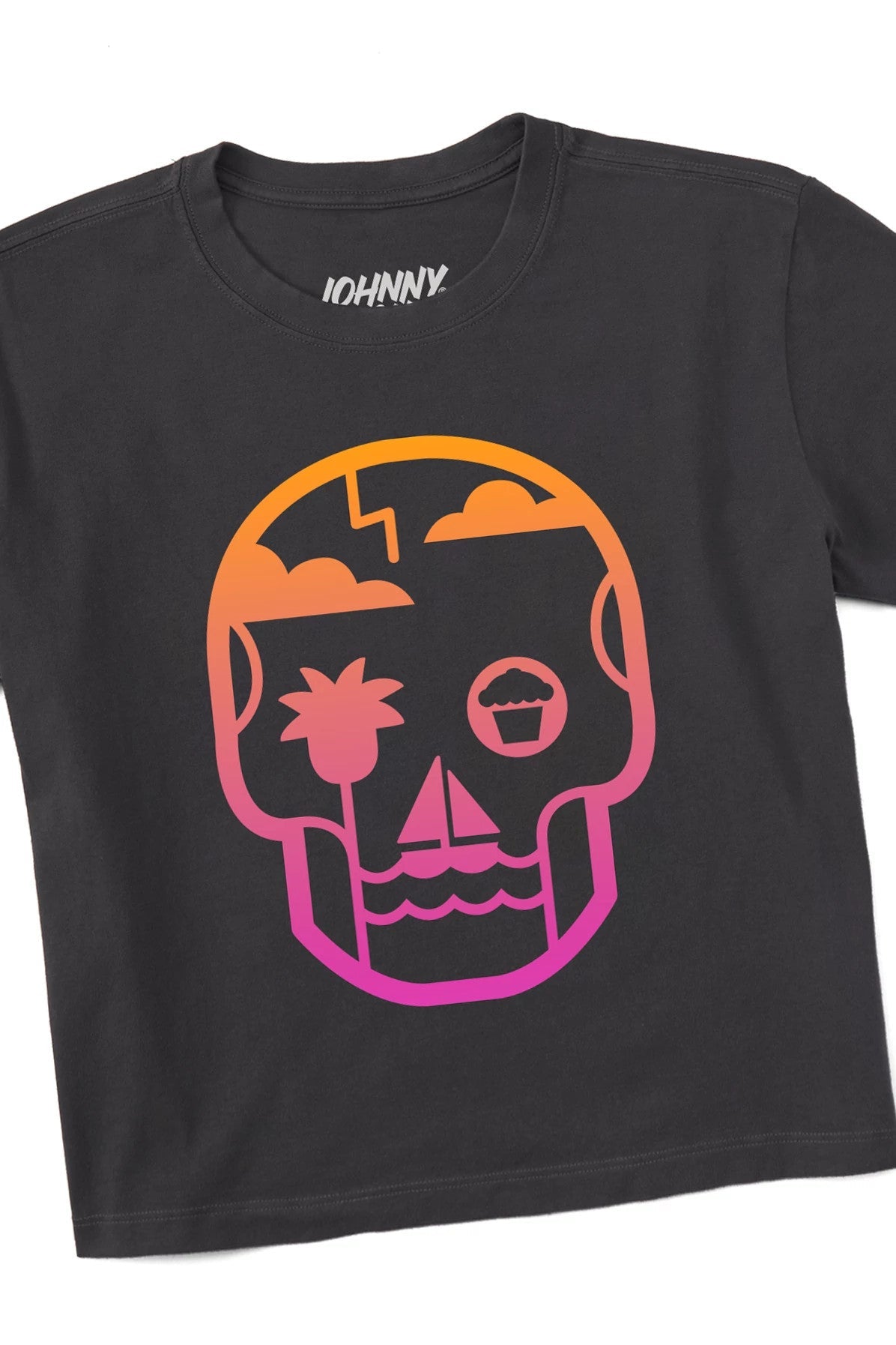 Women's Boxy Summer Skull Short Sleeve Premium Tee