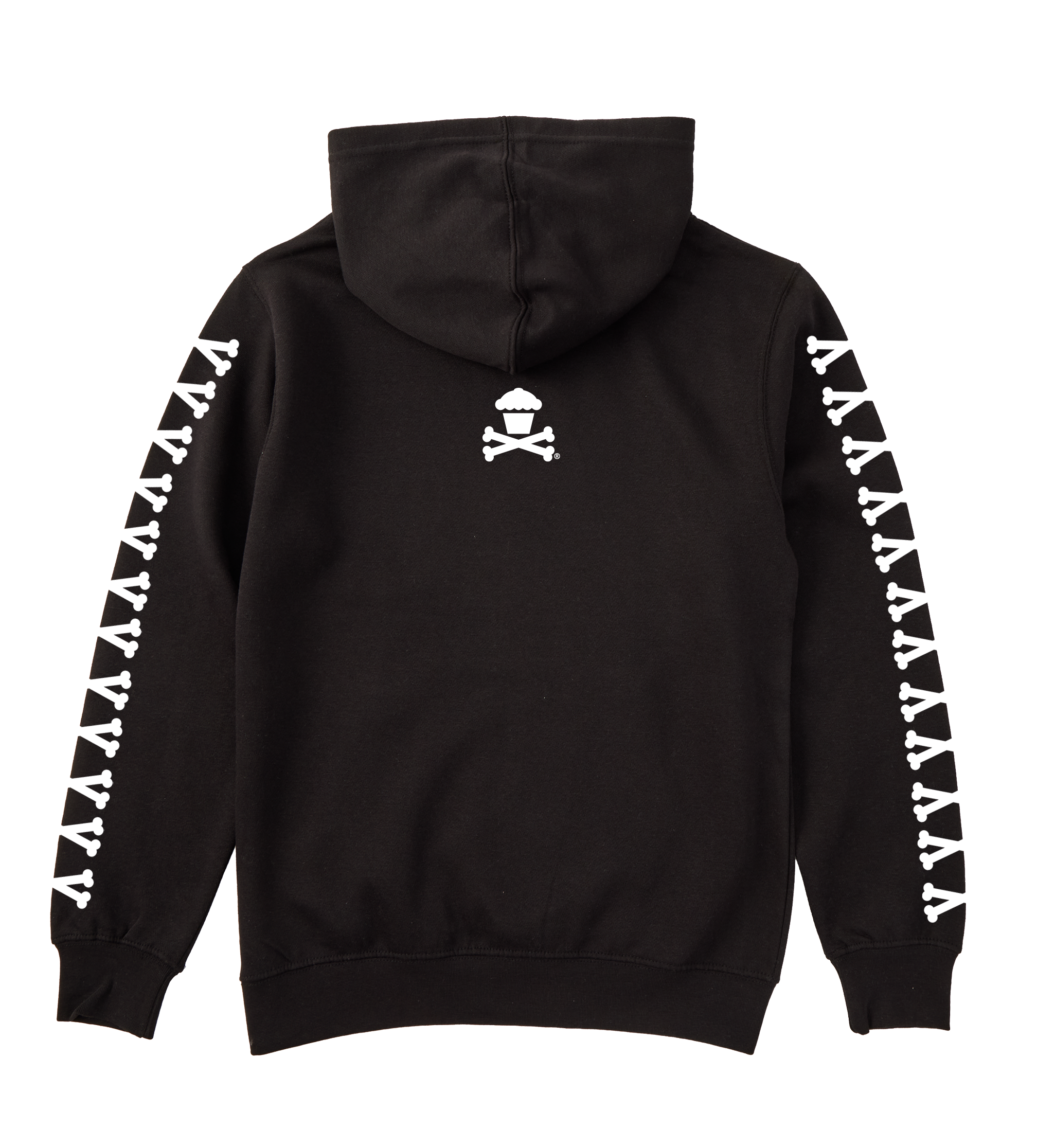 Adult Pullover Sweatshirt - Basic Bones Sleeve (Classic Black)