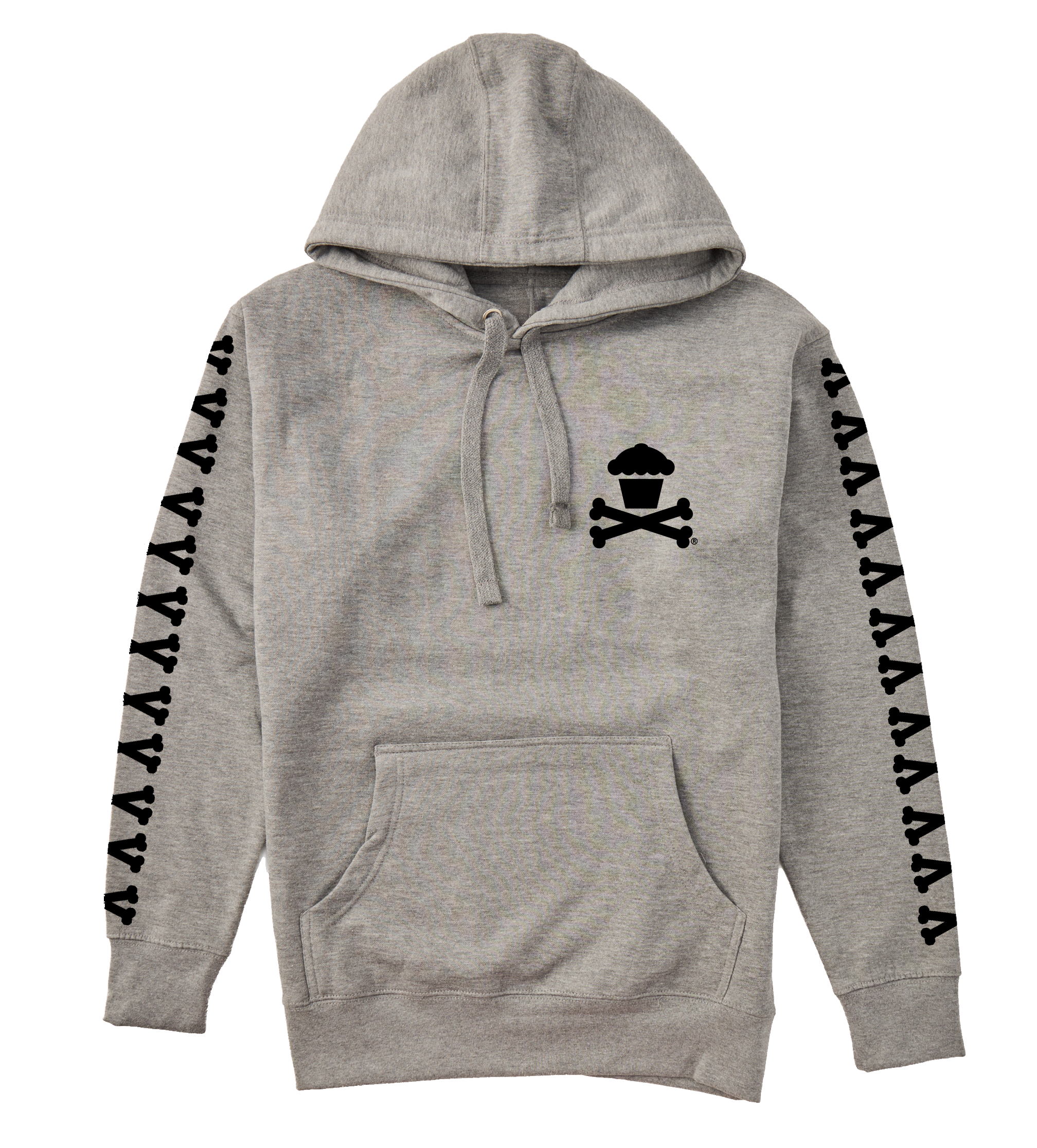 Adult Pullover Sweatshirt - Basic Bones Sleeve (Grey)