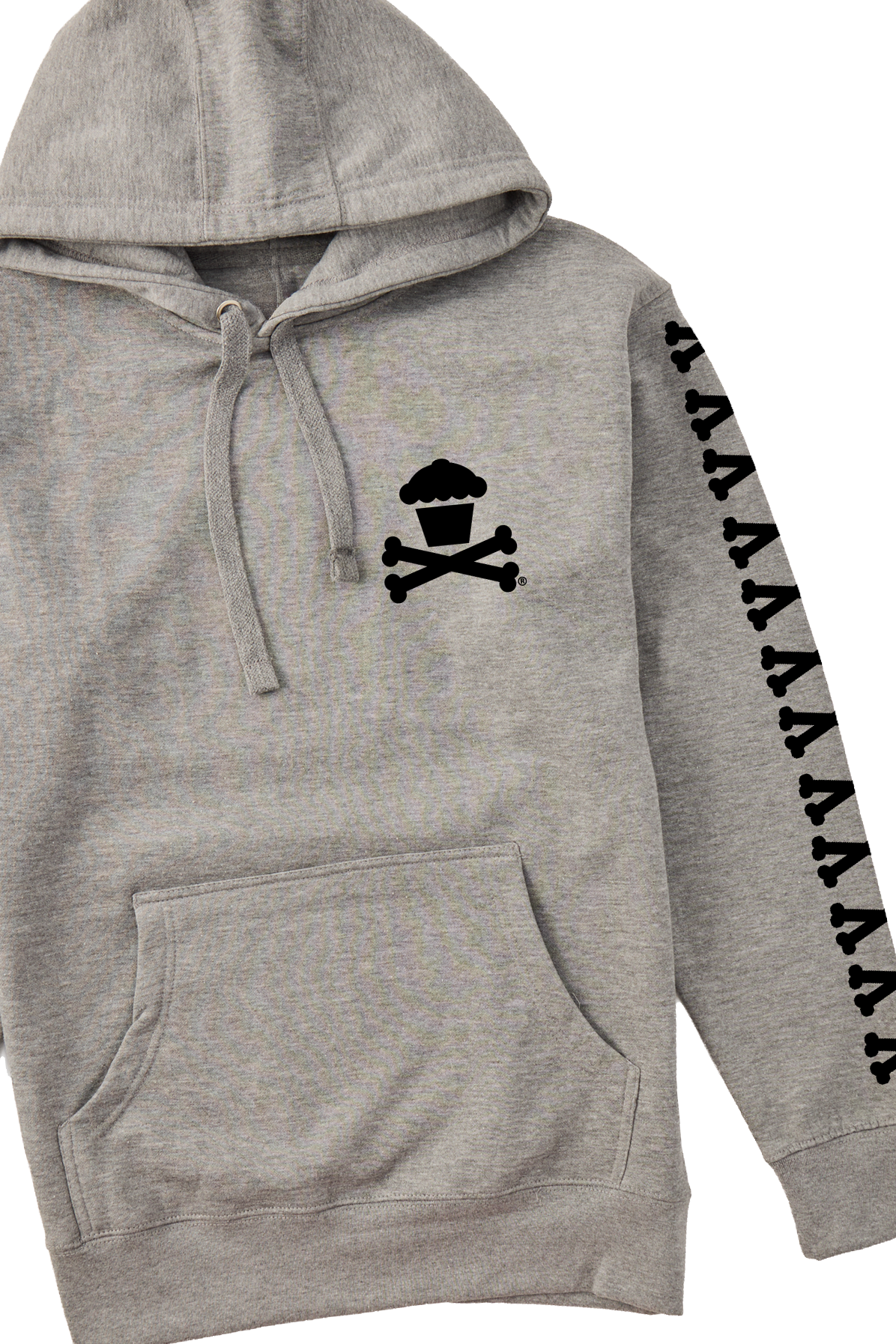 Adult Pullover Sweatshirt - Basic Bones Sleeve (Grey)