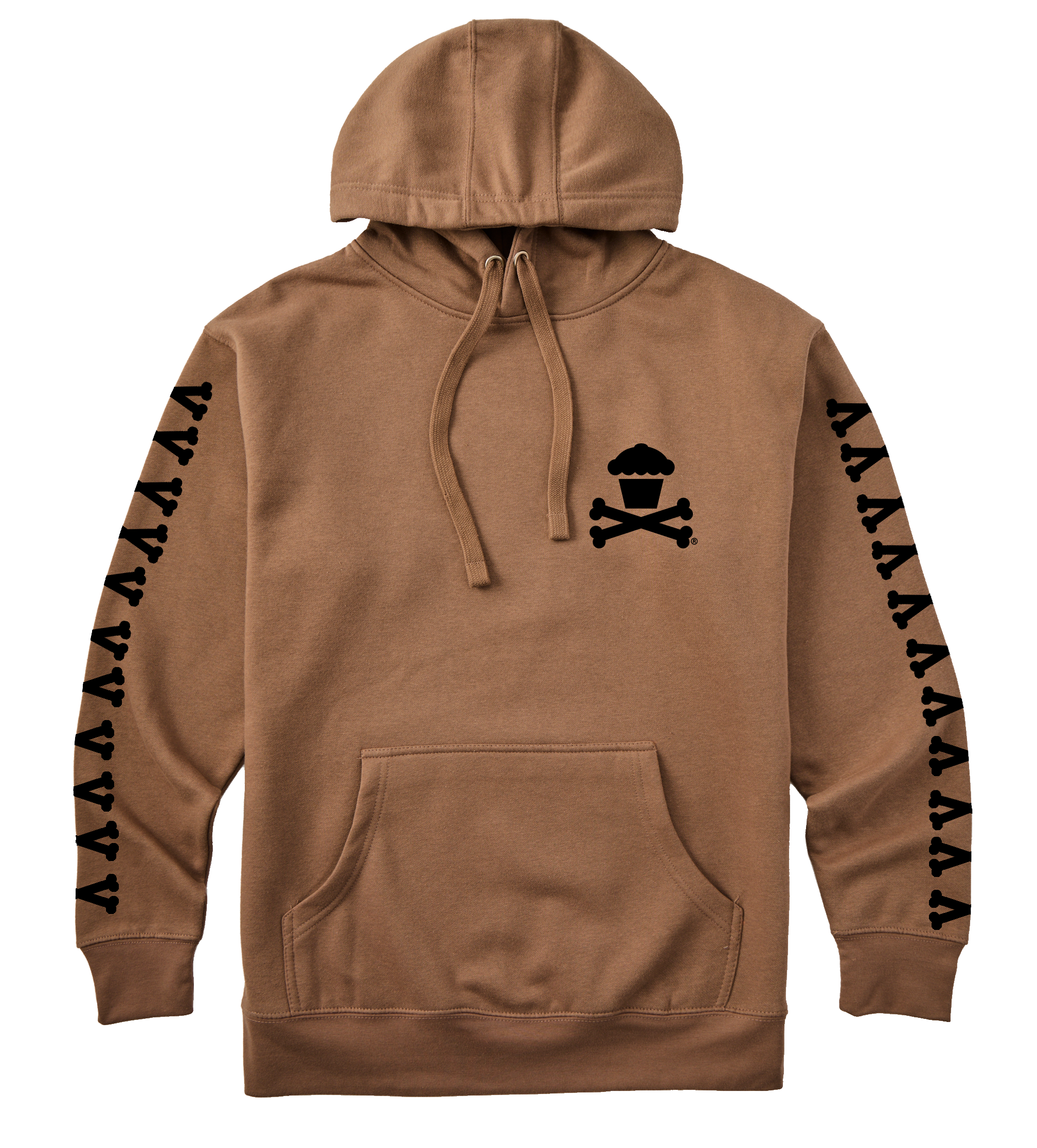 Adult Pullover Sweatshirt - Basic Bones Sleeve (Caramel)
