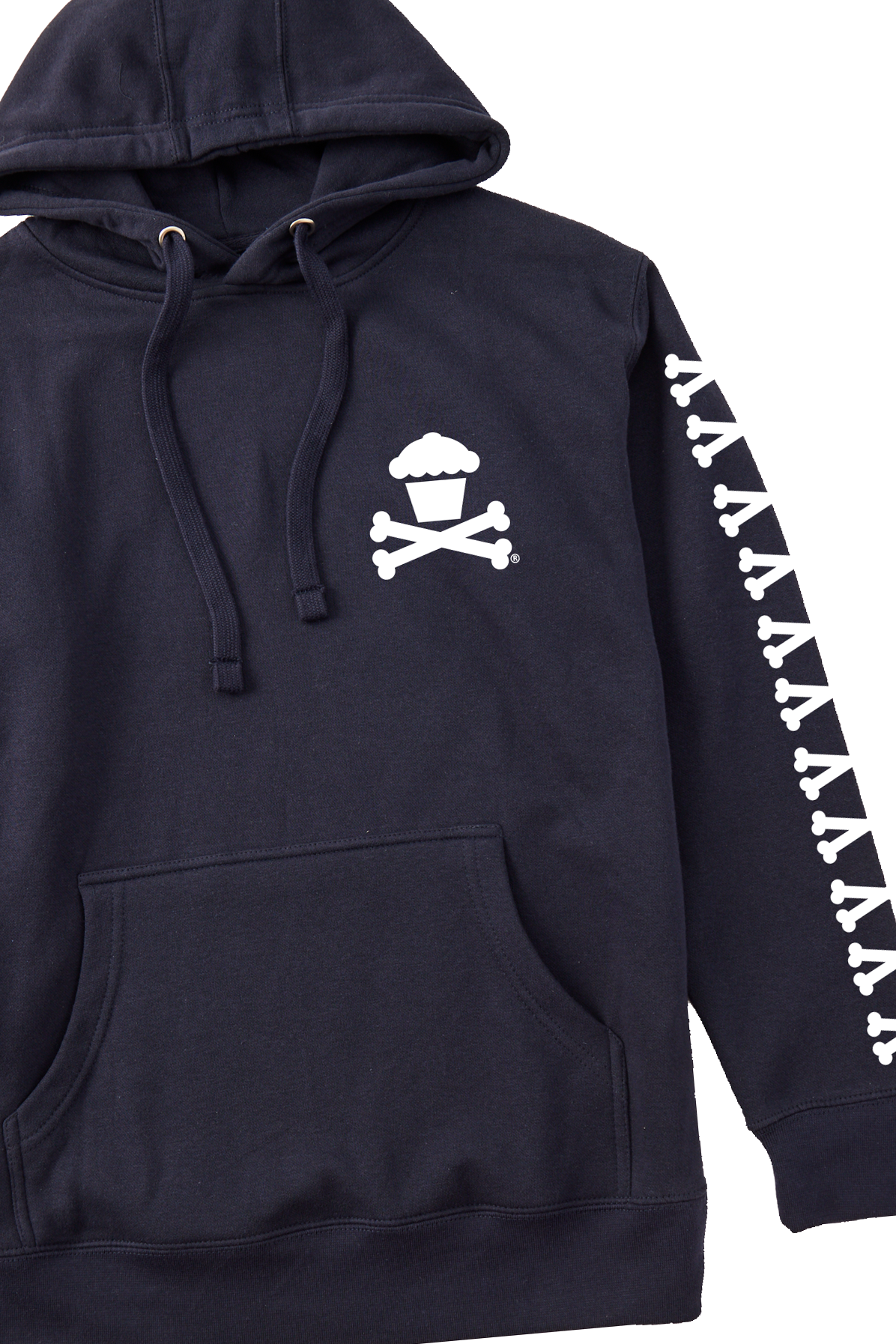 Adult Pullover Sweatshirt - Basic Bones Sleeve (Navy)