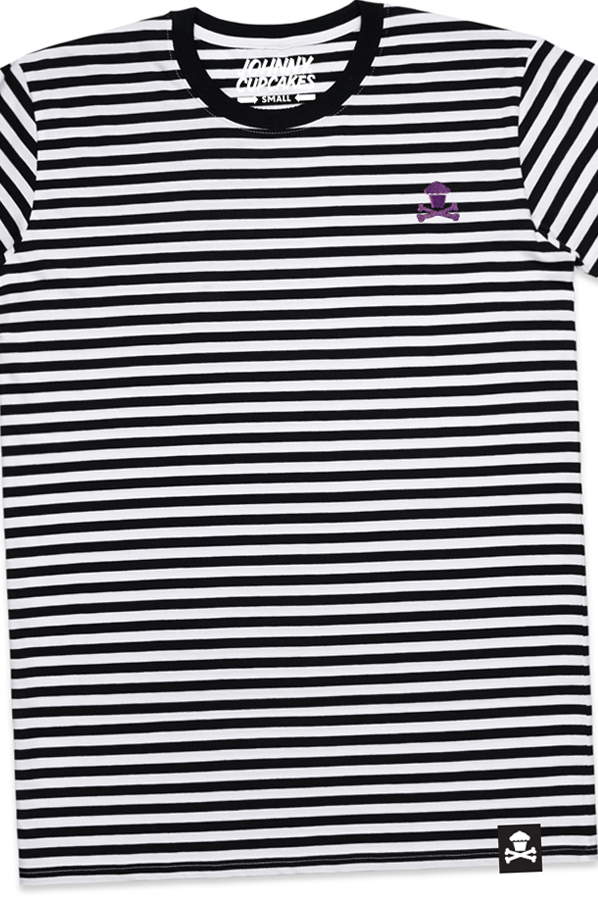 Embroidered Crossbones Stripe Tee