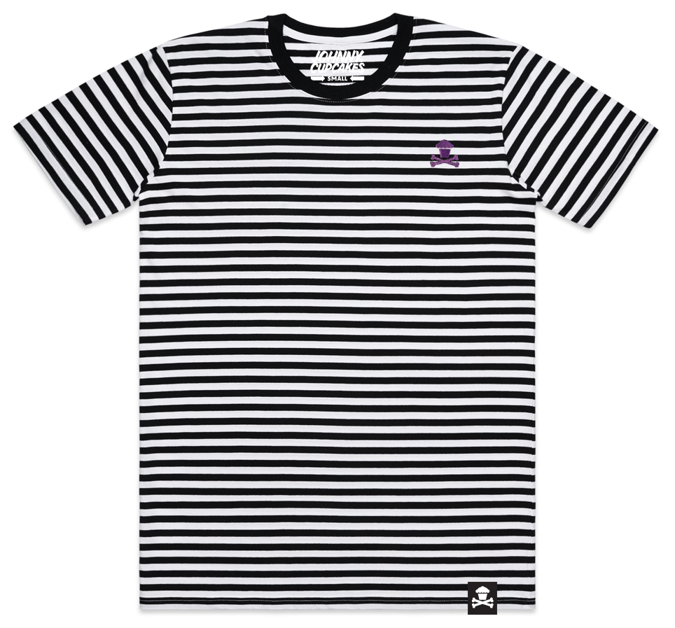 Embroidered Crossbones Stripe Tee