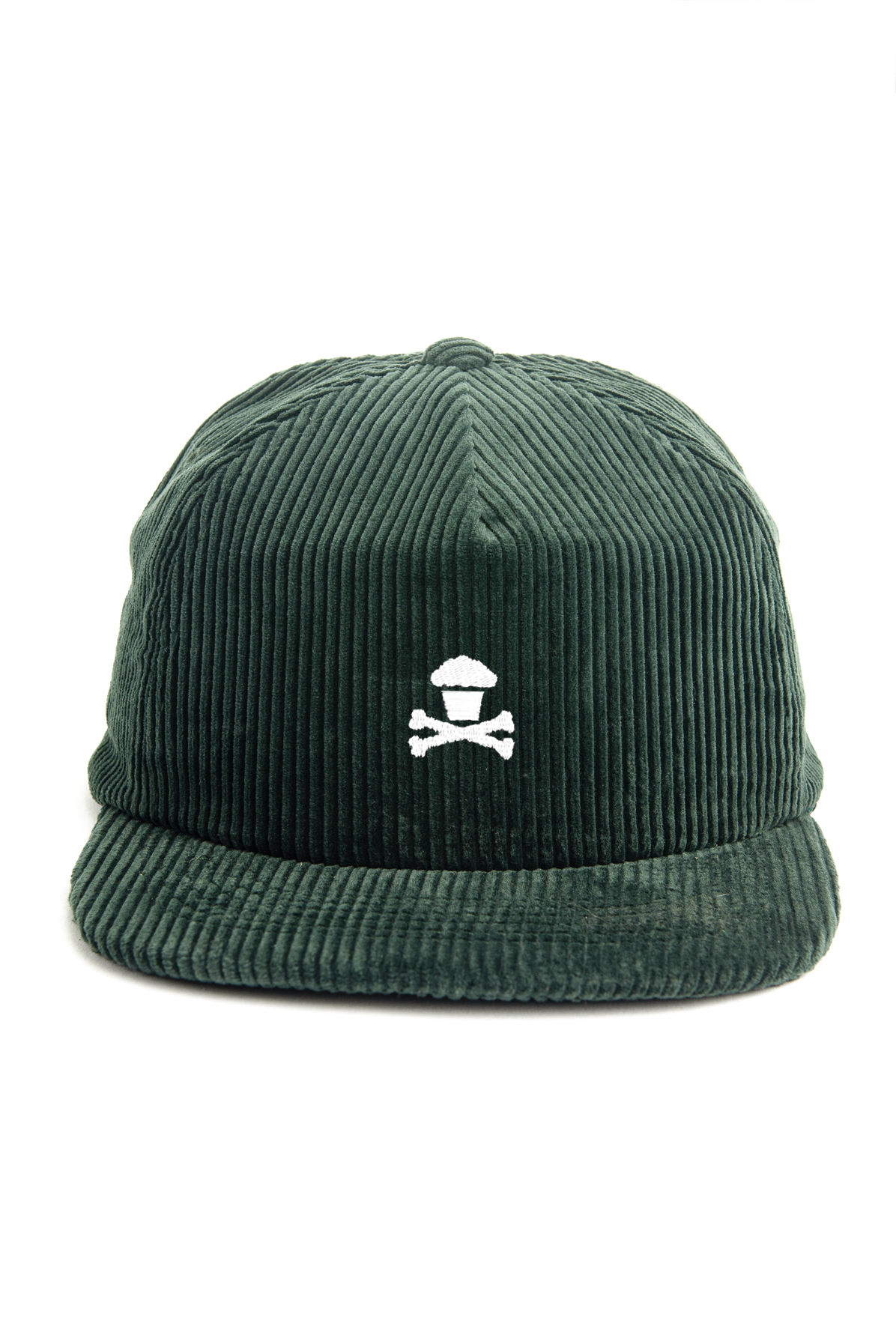 Embroidered Corduroy Snapback Hat - Forest