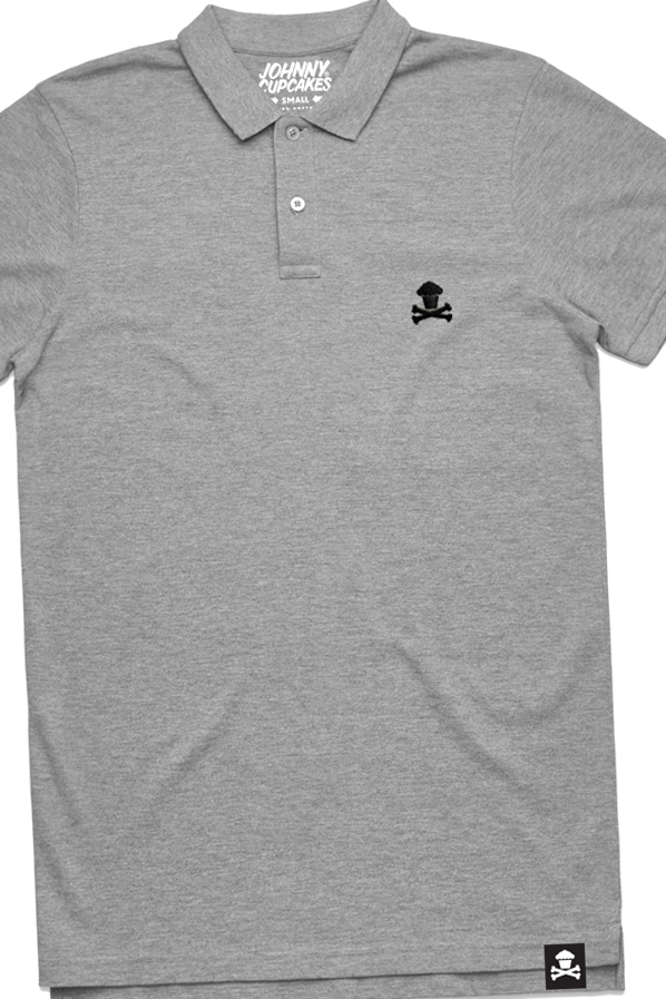 Embroidered Polo - Heather Grey