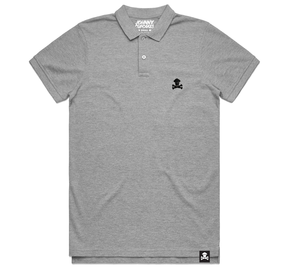 Embroidered Polo - Heather Grey