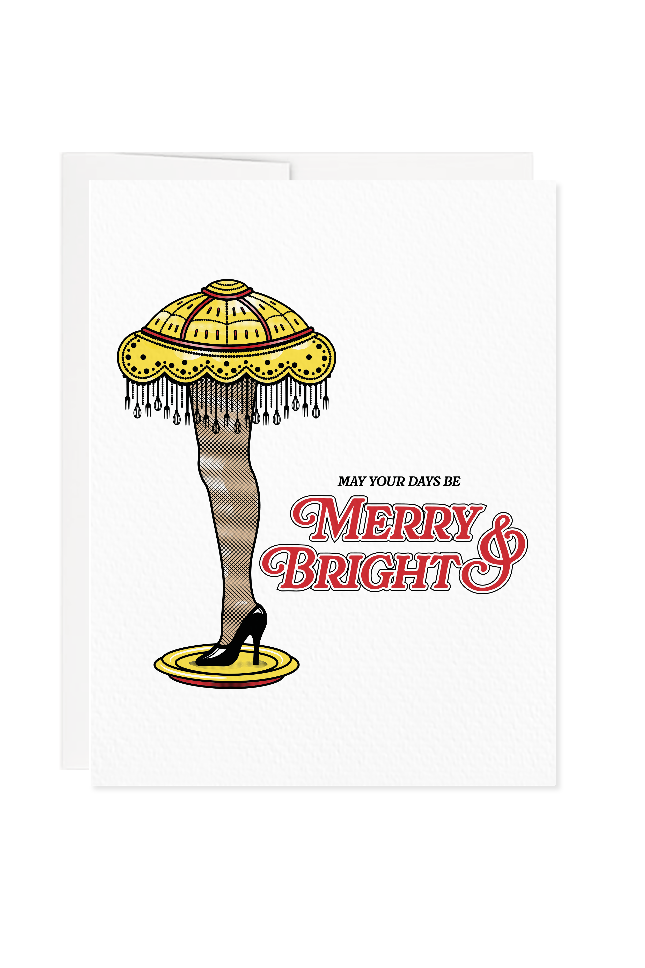 Merry & Bright Lamp Holiday Greeting Card