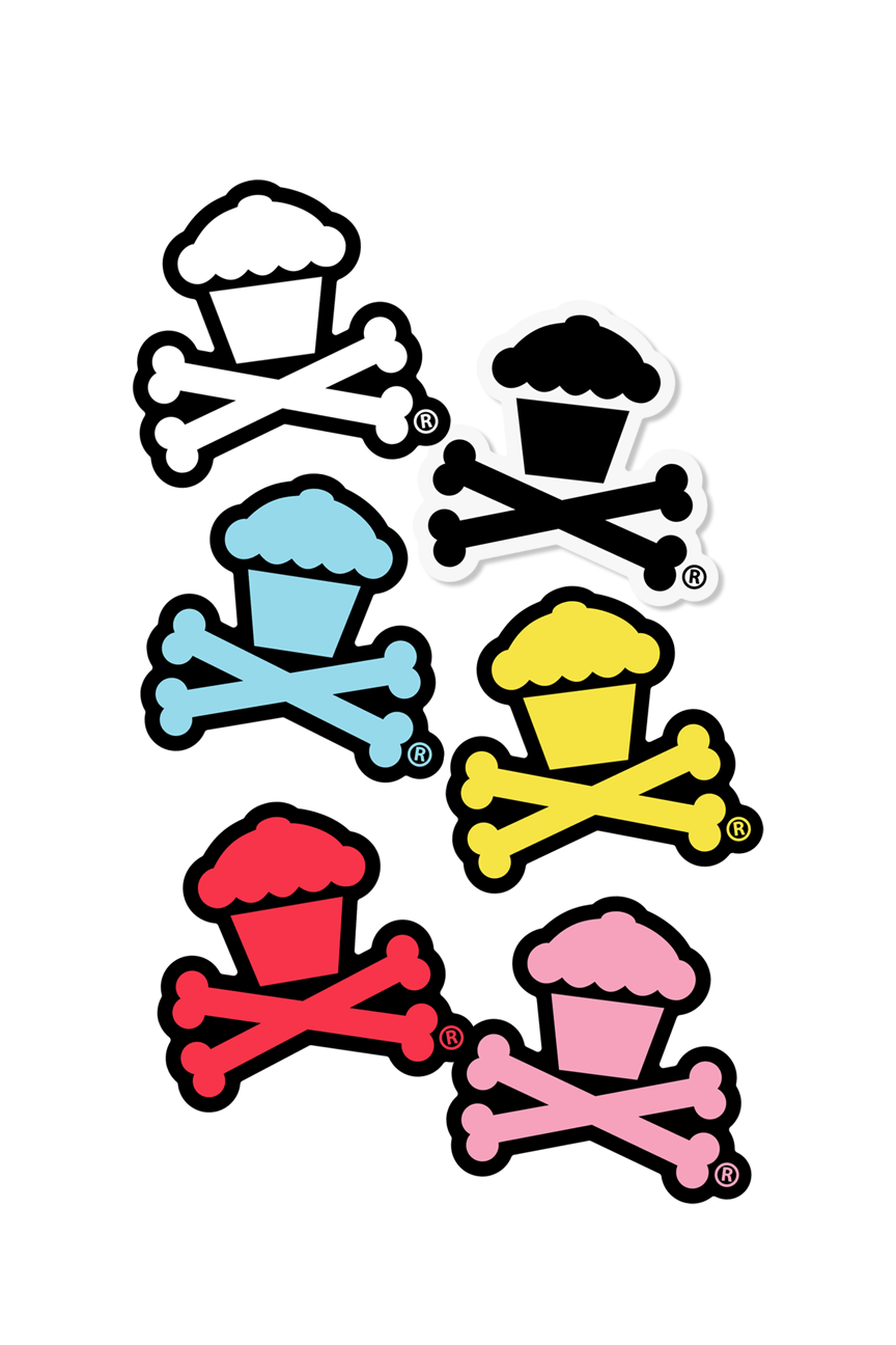 6 MINI STICKER BUNDLE - Classic Crossbones + Colorways