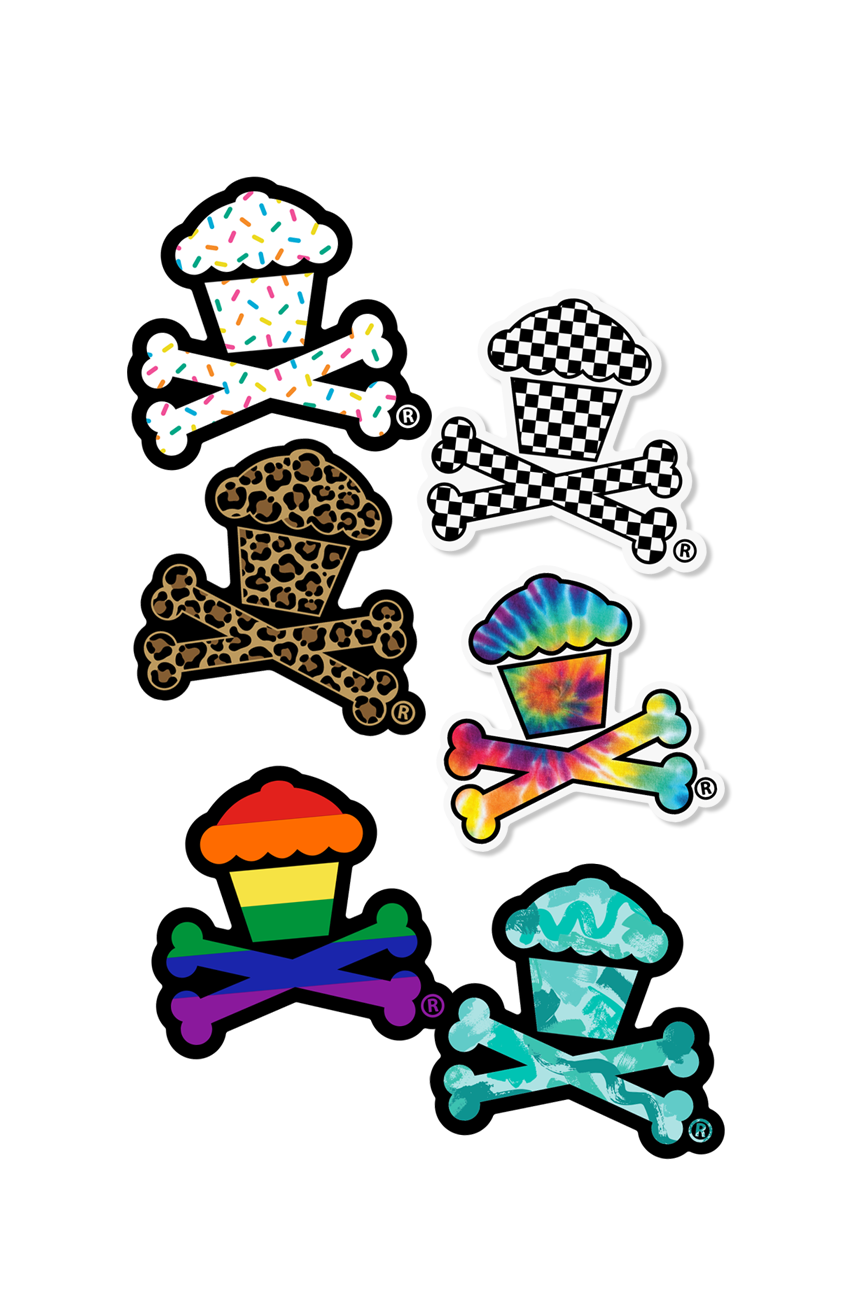 6 MINI STICKER BUNDLE - Patterned Crossbones