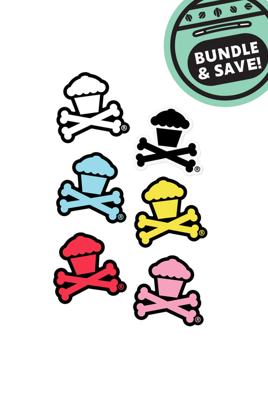 6 MINI STICKER BUNDLE - Classic Crossbones + Colorways
