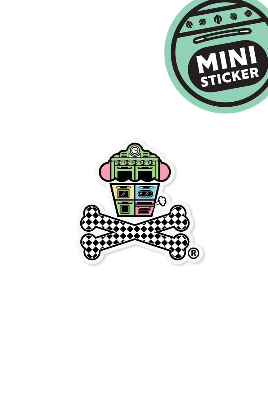 MINI STICKER - Boston Ovens Crossbones