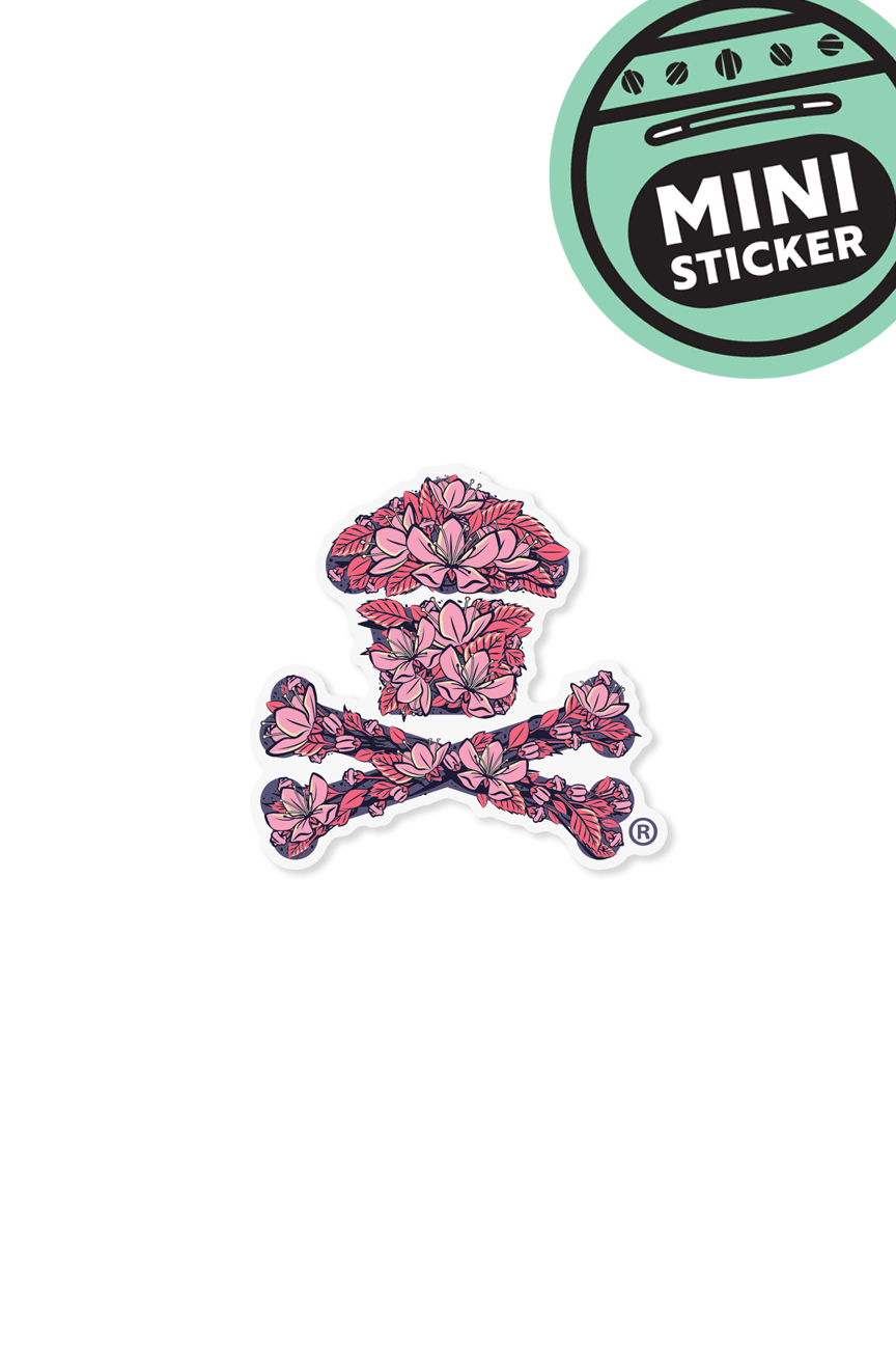 MINI STICKER - Cherry Blossom Crossbones