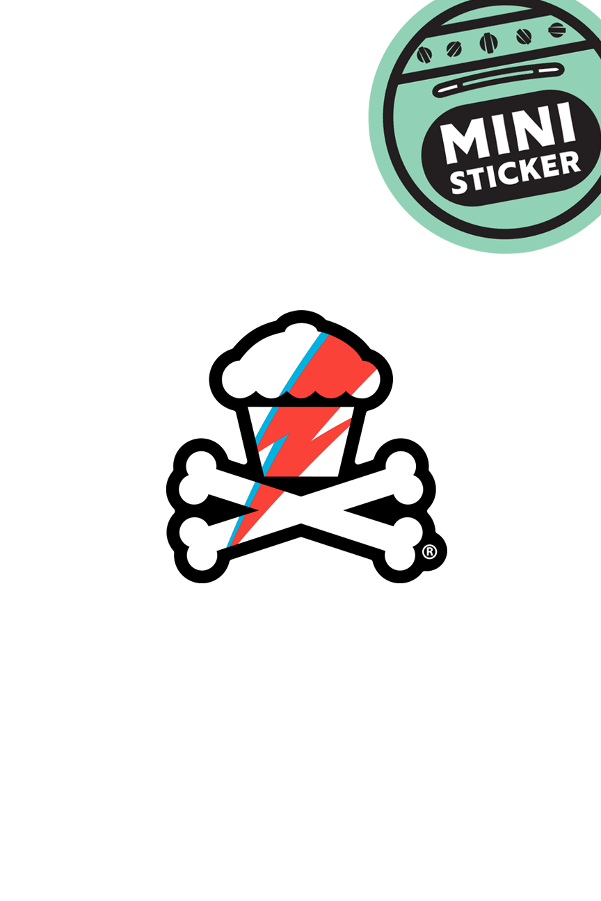 MINI STICKER - Lightning Bolt Crossbones